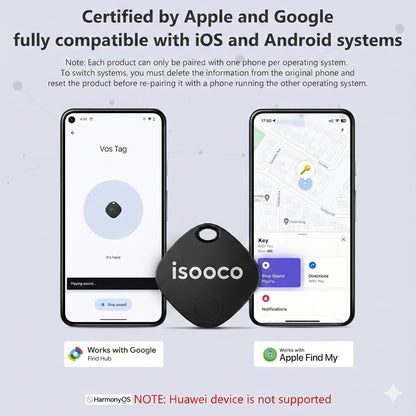 ISOOCO Mini GPS Tracker Dual System Wireless Tracker, No Monthly Fee Real-Time Locator, IOS And Android Compatible, 24/7 Tracking for Cars, Trucks, Suvs, Motorcycles, Boats, Trailers, Tracker, Tracker Device, Tracker for