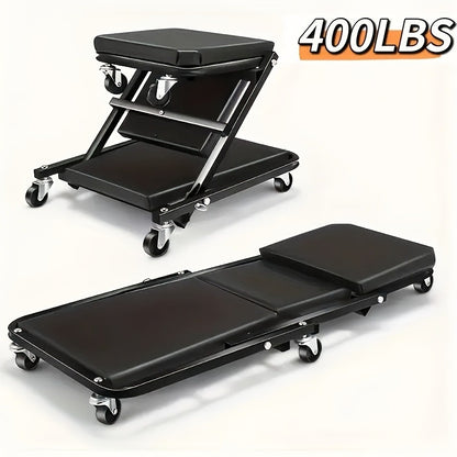 New Gift for Husband in 2026: 36-inch (Approx. 35.98 Inches) Outdoor Z-Type Crawling Seat, Adjustable Load Plate Folding Stroller Crawling Kit, 6-Wheel 2.5 Inch (Approx. 2.52 Inches) Mechanical Crawler