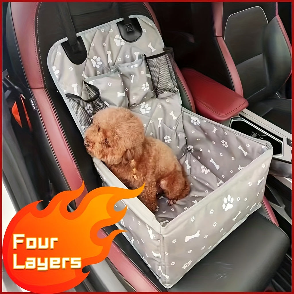 Car Dog Mat Front Seat Cover Scratch & Dirt Resistant - Durable Pet Travel Mat for Car Front Passenger Seat, Non-Slip Waterproof Dog Seat Protector, Black Grey White Pink Multi-Color Options