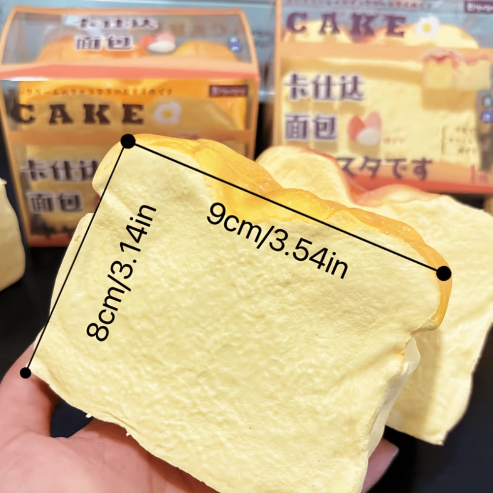 Slow Rise Bread Squishy Toy 2-Pack – Soft Squeeze Fidget Sensory Toys for Anxiety Relief & Stress, Non-Toxic TPU Foam, Mixed Color Light & Dark, Desk Decor | Toy Play Nest