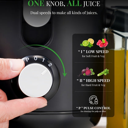 Compact Centrifugal Juicer Dual Speed - 2.5" Wide Feed Chute, BPA-Free Anti-Drip Spout, Easy Clean, Includes Juice Jug & Brush, Space-Saving Juicer for Fruits & Vegetables, White Grey Black