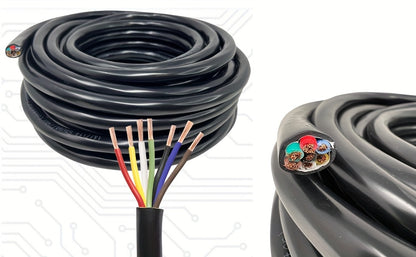 7-Way Trailer Wire 14 Gauge CCA 7 Conductor Color-Coded Heavy Duty Wiring Harness for Trailer RV Camper – 50FT or 100FT, Brake Lights Turn Signals Auxiliary Power