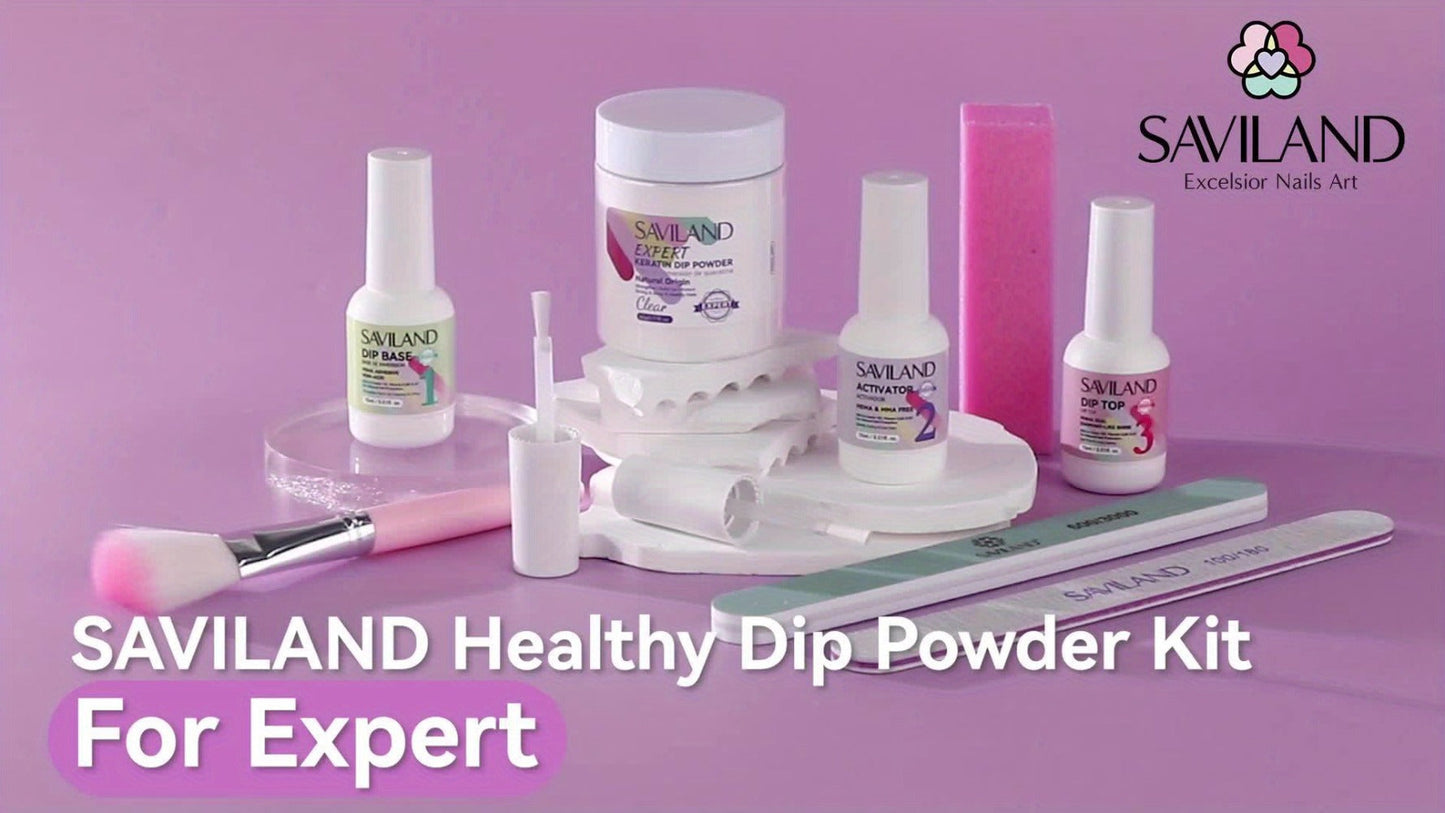 Clear Dip Powder Nail Kit 60g Starter Set - Transparent Dipping Powder with Base Coat Activator Top Coat No UV Lamp French Manicure Repair Nail Art Dip System