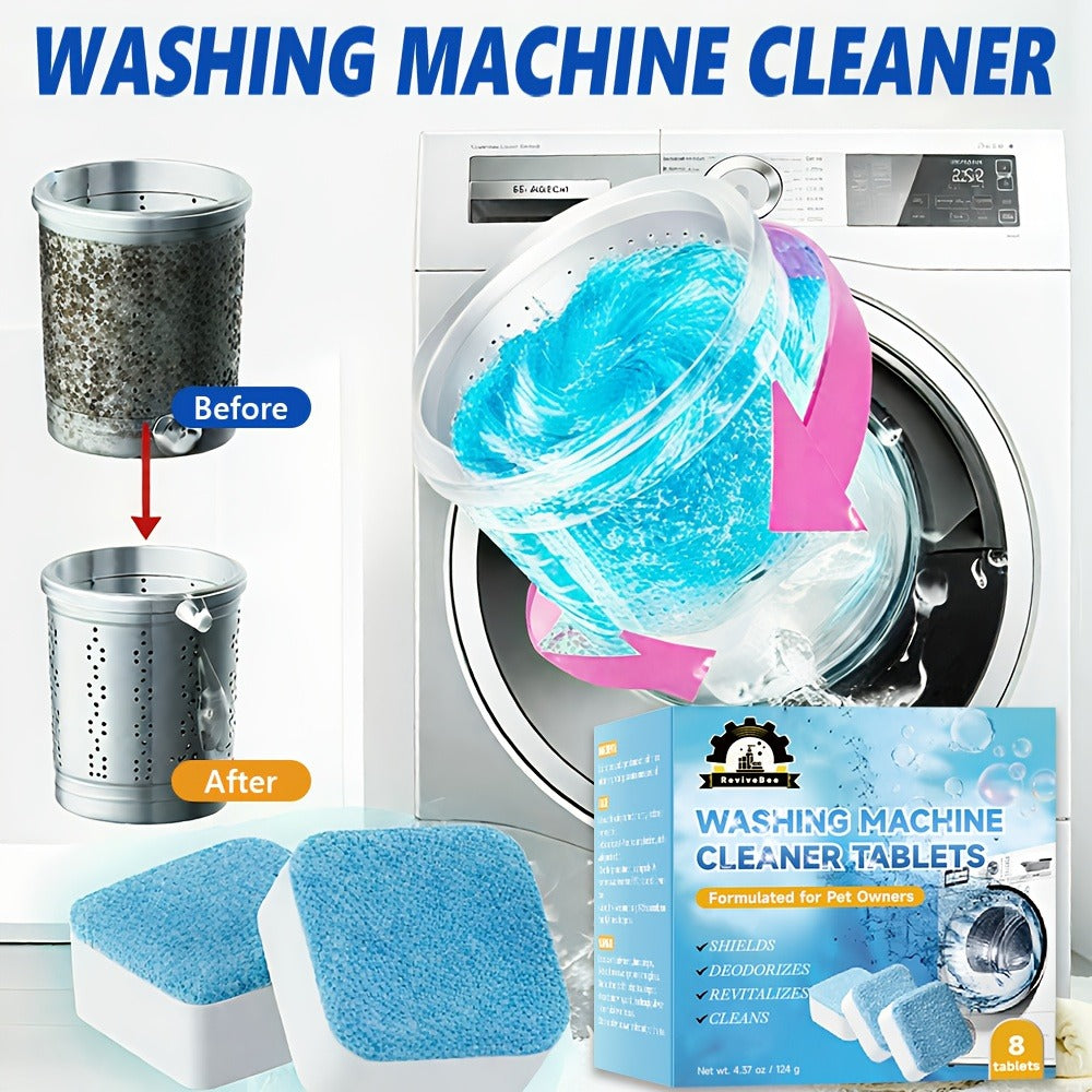 Washing Machine Cleaner Tablets Deep Cleaning Descaler for HE Front Loader Top Load Washer Septic Safe Deodorizer Removes Odor Residue Drum & Tub Seal Cleaner 16 24 32 40 Packs Bulk Value