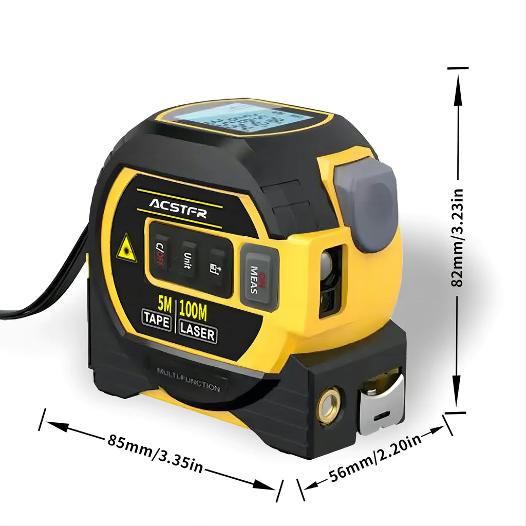 1pc Laser Tape Measure 3in 1 Digital Tape Measure High Precision Laser Rangefinder Steel Tape Measure, Equipped with 2AAA Batteries