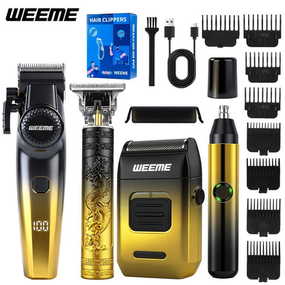 Men's Electric Grooming Kit 4-in-1 — Hair Clipper, Beard Trimmer, Electric Shaver & Nose Hair Trimmer Set, Gradient Design, 2-Piece & 4-Piece Options, Perfect Gift for Husband Dad Boyfriend