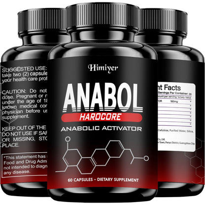 Anabol Hardcore Anabolic Activator for Men — Advanced Energy, Strength & Muscle Performance Formula with 6-Keto-Diosgenin & Hecogenin | Daily Wellness Support | 60 Capsules | 1-3 Bottle Options