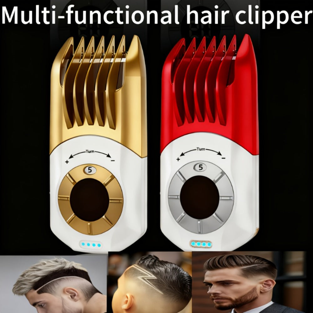 Professional Electric Hair Clipper Set for Men — 5-Speed LED Display Rechargeable Beard Trimmer & Hair Carving Kit, Cordless Home Barber Grooming Set, Father's Day Gift for Men