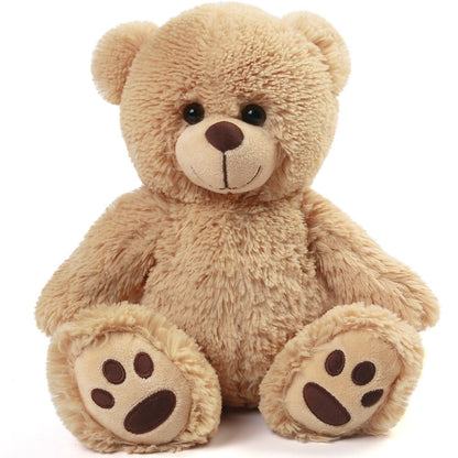 Teddy Bear Stuffed Animal 15 Inch Classic Brown Soft Plush Bear with Safe Lock-Washer Eyes Huggable Cuddly Toy Gift for Kids Baby Girls Boys Christmas Valentine Birthday Easter