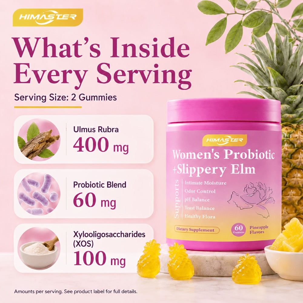 Women's Probiotic Gummies 60-Count for Vaginal Health pH Balance Feminine Wellness Gut Health & Immune Support — All-in-One Daily Feminine Probiotic Supplement Hawaiian Pineapple Flavor for Active Women