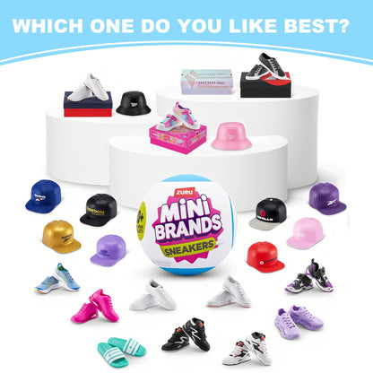 ZURU Mini Brands Sneakers Series 1 Mystery Capsule 2pcs – 5 Miniature Sneaker Collectibles with Cap, Shoebox & Stickers, Blind Box Toy for Teens, Adults & Collectors