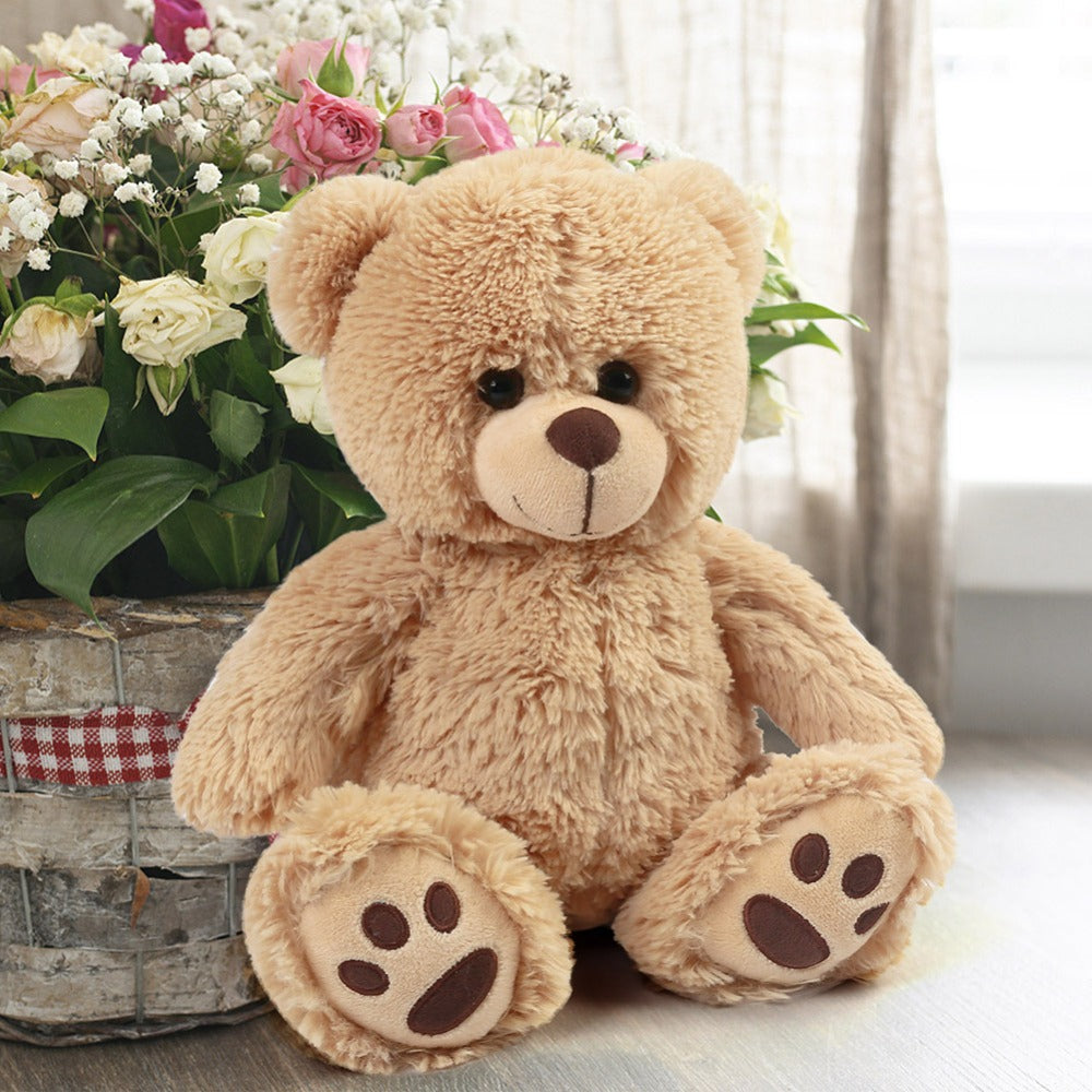 Teddy Bear Stuffed Animal 15 Inch Classic Brown Soft Plush Bear with Safe Lock-Washer Eyes Huggable Cuddly Toy Gift for Kids Baby Girls Boys Christmas Valentine Birthday Easter