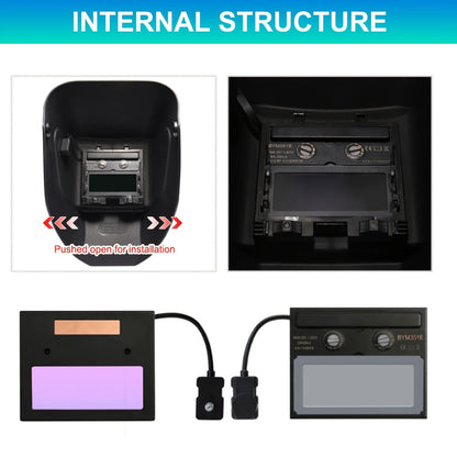 Auto Darkening Welding Helmet True Color Solar Powered – Large View Area DIN 9-13, 1/25000s Response, Adjustable Headgear Eagle Lightning