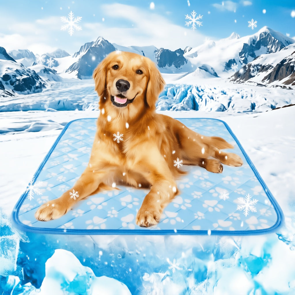 Dog Cooling Mat Self-Cooling Pad for Dogs & Cats - Pressure Activated Arc-Chill Fiber, Non-Toxic Washable Foldable Pet Cool Mat for Summer, Indoor Outdoor Use, Small Medium Large XL