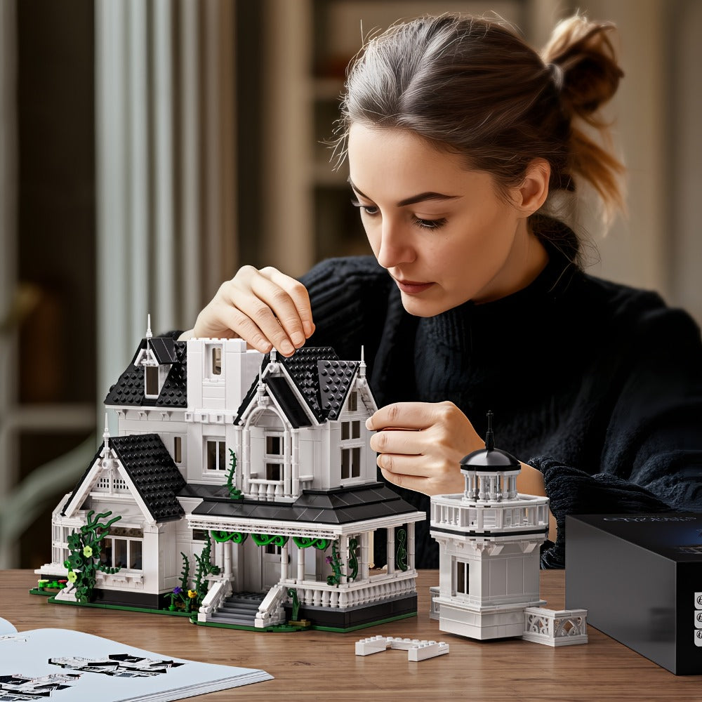 Owen's House Building Block Set 1877pcs – Victorian Architecture Movie-Inspired Collectible Brick Kit with Interior Details, 3 Floors & Observation Deck, Adult Teen Gift Birthday Christmas Halloween