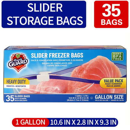 Heavy Duty Slider Storage Bags Ziplock Freezer Bags for Food Fruit Meat Vegetable Grain Kitchen