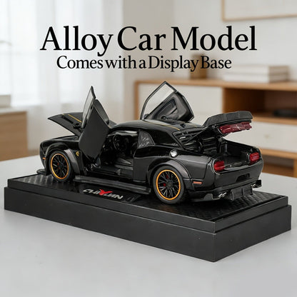 1:32 Scale Dodge Hellcat Die-Cast Metal Car Model with Openable Doors & Display Base – Collector Diecast Vehicle, Desk Decoration, Birthday Christmas Gift for Adults Men