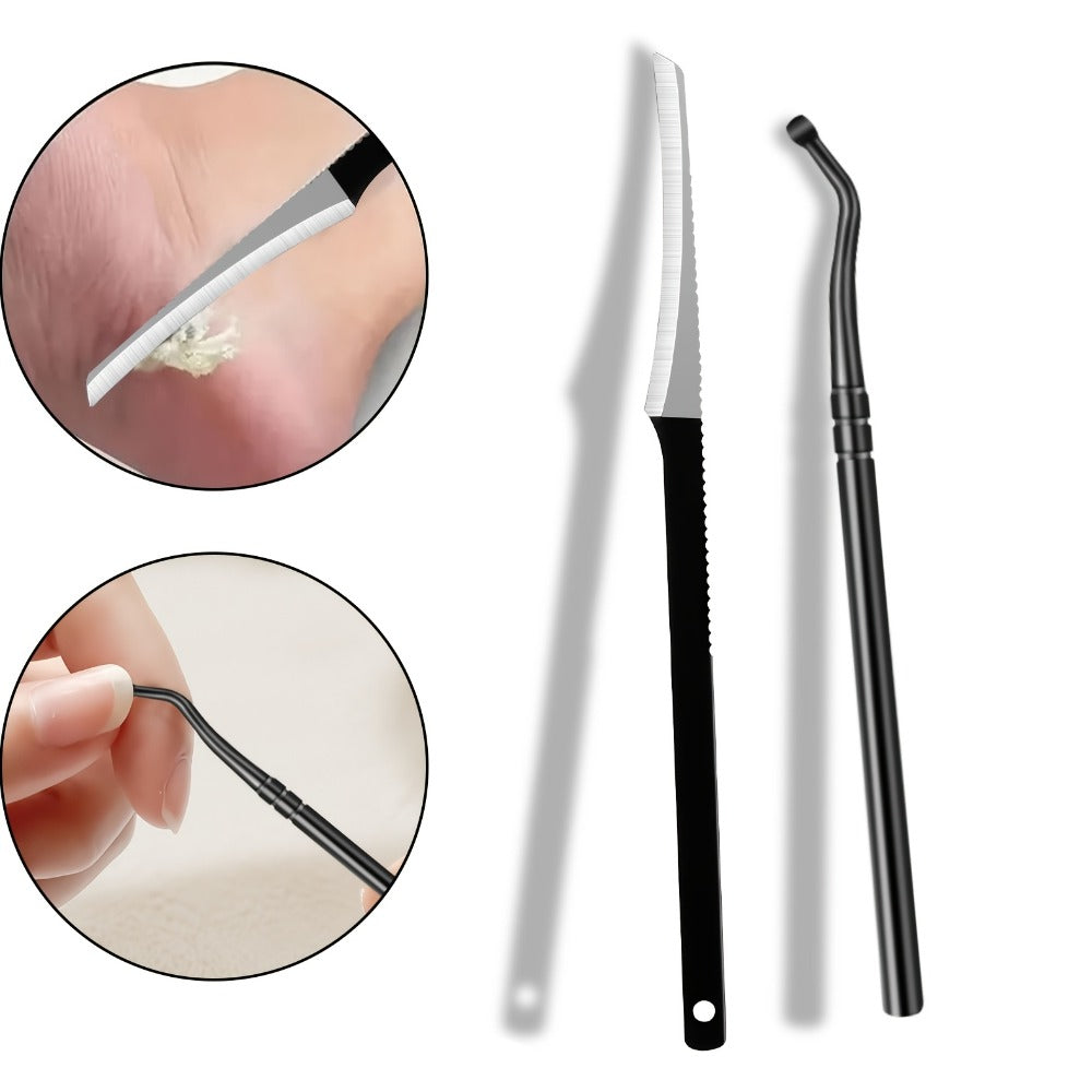 Ingrown Toenail Clipper Kit 7 Piece Professional Pedicure Set with Curved Blade Angled Head Nail File Cuticle Nipper Dead Skin Remover for Thick Toenails Men Women Elderly