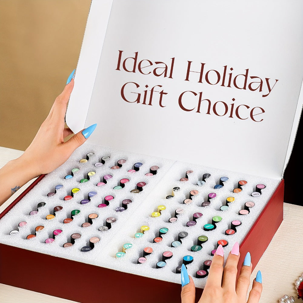 Gel Nail Polish Set 92 Colors 100-Piece Complete Kit – Soak-Off Gel Polish with Base Coat Glossy & Matte Top Coat, All-Season UV/LED Curable Nail Art Collection for Salon & Home Women by ROSALIND