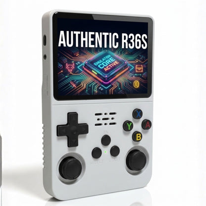 R36S Retro Handheld Game Console ArkOS 3.5" IPS Screen 64GB 128GB – Portable Emulator Gaming Device USB-C 10Hr Battery, Black White Purple, Classic Retro Gaming Gift for Kids Adults