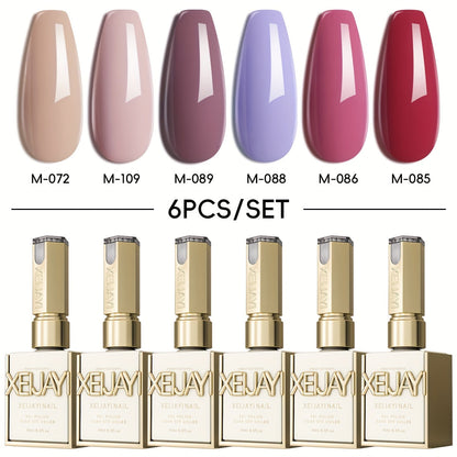 Holographic Rainbow Candy Gel Nail Polish Set 6 Colors 15ml - Semi-Permanent Soak Off LED UV Long Lasting Glossy Macaroon Finish Photo Frame Bottle Spring Summer Nail Art Kit for Women 0.51oz Each