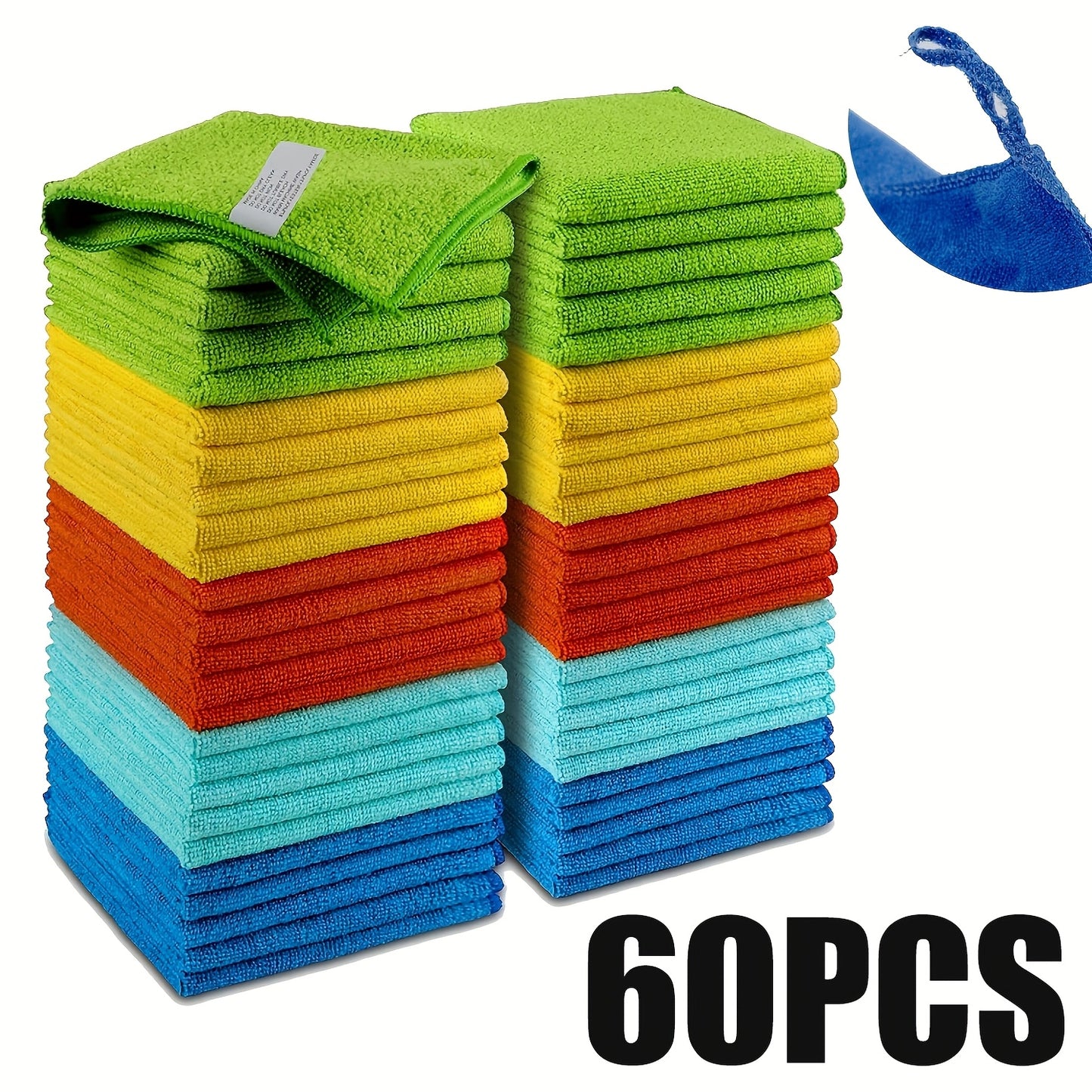 50/60pcs Ultra-Soft Microfiber Cleaning Cloths - Quick-Drying, Absorbent And Streak-Free, Multifunctional Household Rags for Kitchen, Bathroom, And General Cleaning - Durable, Reusable, And Machine Washable - Essential Reusable Cleaning Supplies