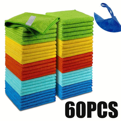 50/60pcs Ultra-Soft Microfiber Cleaning Cloths - Quick-Drying, Absorbent And Streak-Free, Multifunctional Household Rags for Kitchen, Bathroom, And General Cleaning - Durable, Reusable, And Machine Washable - Essential Reusable Cleaning Supplies