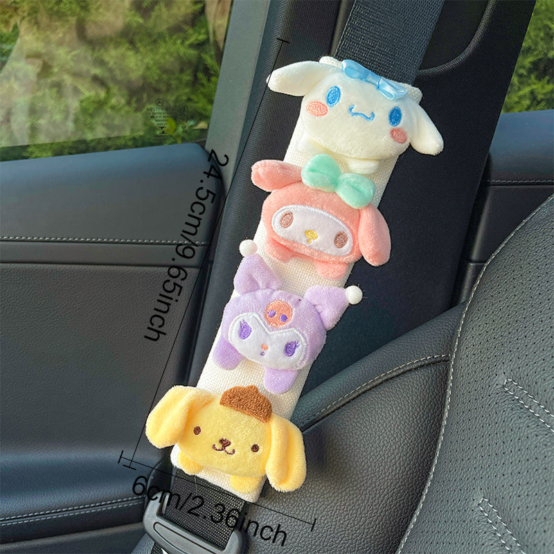 [Cute Hello Kitty] Sanrio Travel Additions | Car Safety Belt Shoulder Cover | Protective Case | Interior Decoration | Cartoon Cute Hello Kitty | Essential for Travel