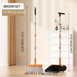 Black and orange dustpan broom set