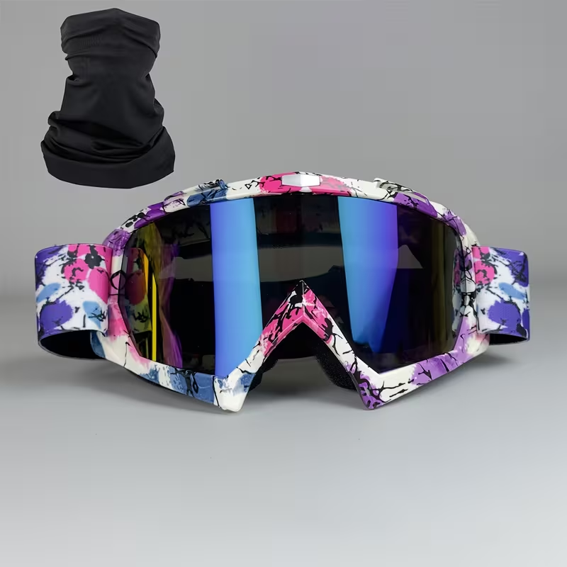 Ski Goggles with Headband – Mirror Coating Polycarbonate Lens, TPU Frame, Adjustable Thick Foam Pad, Anti-Fog Snow Goggles for Adults, 30+ Color Options for Skiing & Snowboarding