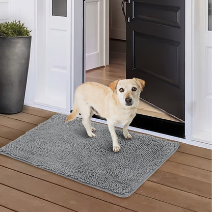 Dog Door Mat for Muddy Paws – Absorbent Non-Slip Quick-Dry Microfiber Mat | Machine Washable | Single or 2-Pack | 24×17" & 32×20"