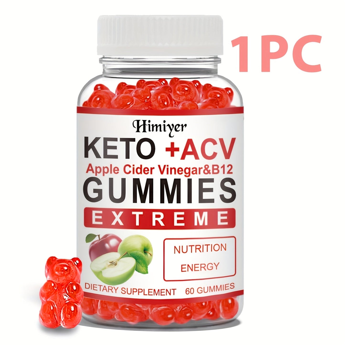 Keto ACV Gummies with Pomegranate Beet Juice B12 Vitamin C Vegan 60 Count for Women Men – Apple Cider Vinegar Gut Health Immune Support Energy Boost Daily Wellness Supplement