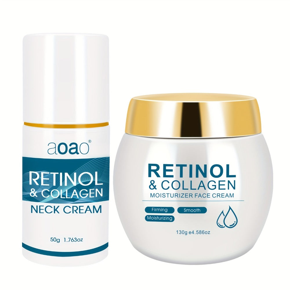 Retinol & Collagen Moisturizer Face Cream with Hyaluronic Acid & Vitamin E, Hydrating Firming Anti-Aging Day & Night Cream for All Skin Types, Hypoallergenic Neck & Face Moisturizer – 130g