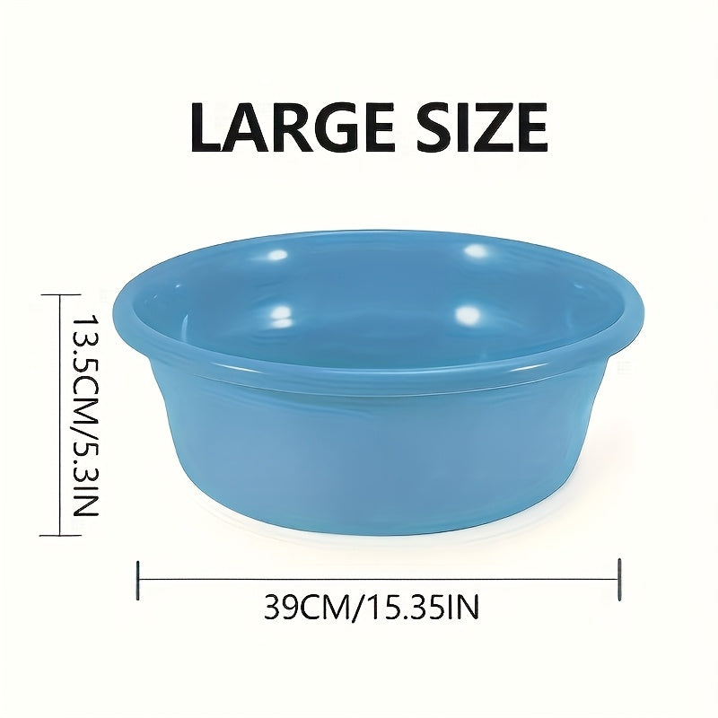Plastic Wash Basin 12 Quart Stackable Round Tub - Portable Household Washing Bowl for Kitchen, Camping, Face Washing, Fruit & Vegetable Cleaning, Dish Washing & Bottle Rinsing, 4 Colors, Small to Oversized