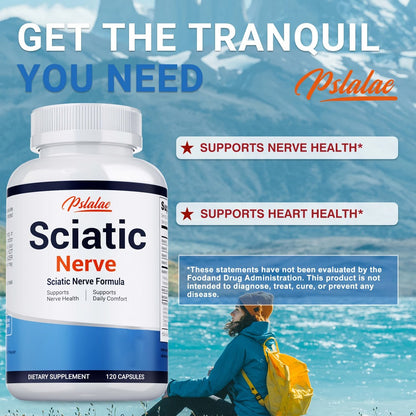 Nerve Pain Relief Supplement 120 Capsules – Sciatic Nerve & Neuropathy Support with Vitamin B Complex, Benfotiamine & Acetyl-L-Carnitine – Bone & Neurological Health Formula – Gluten-Free for Men and Women