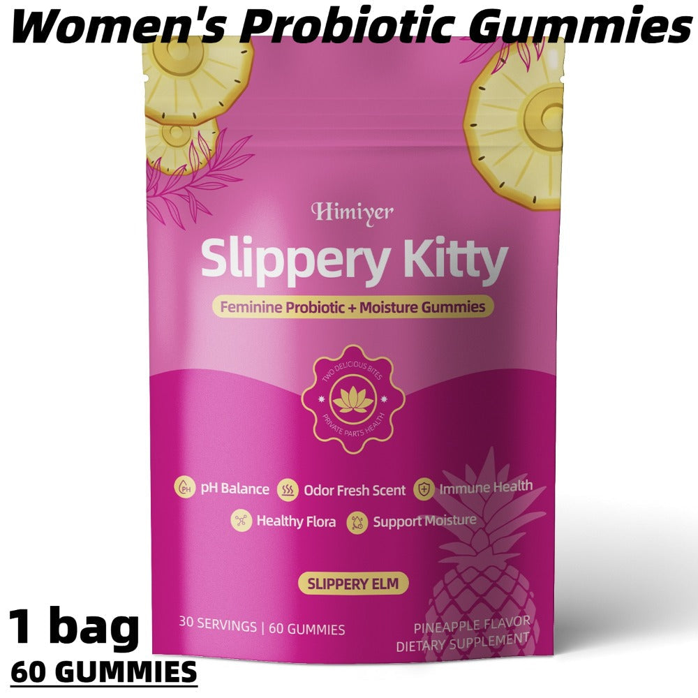 Women's Probiotic Gummies with Slippery Elm for pH Balance & Freshness – Pineapple Flavour, 60 Gummies, 30-Day Supply | Healthy Flora Support | ShopVora UK