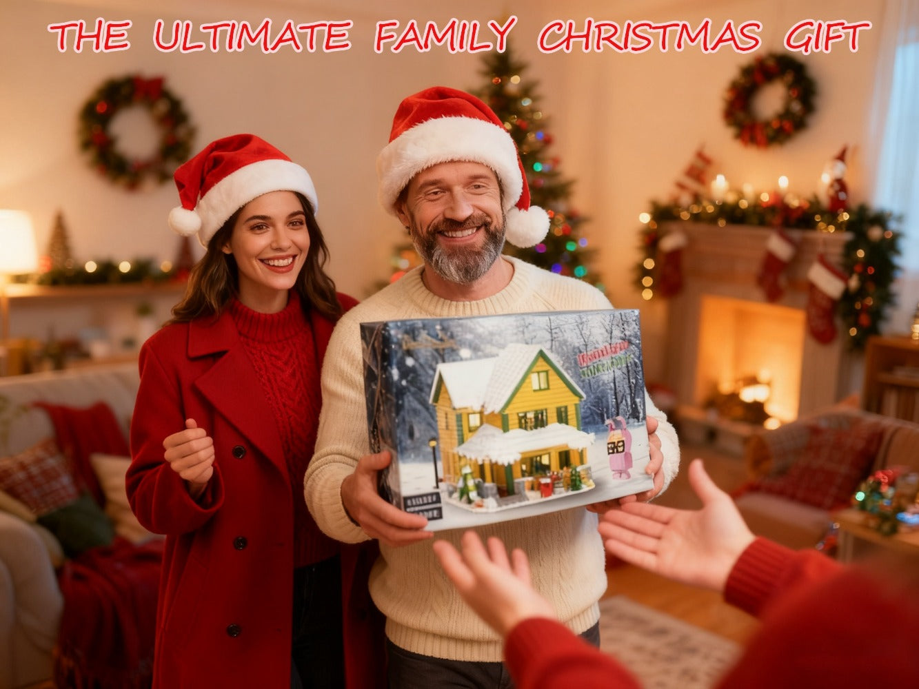 Christmas Story Building Blocks Set 1146 Pcs – LED Lit Classic Movie Style Christmas House Model Character Figures Holiday Display Decoration Family Gift Adults Kids