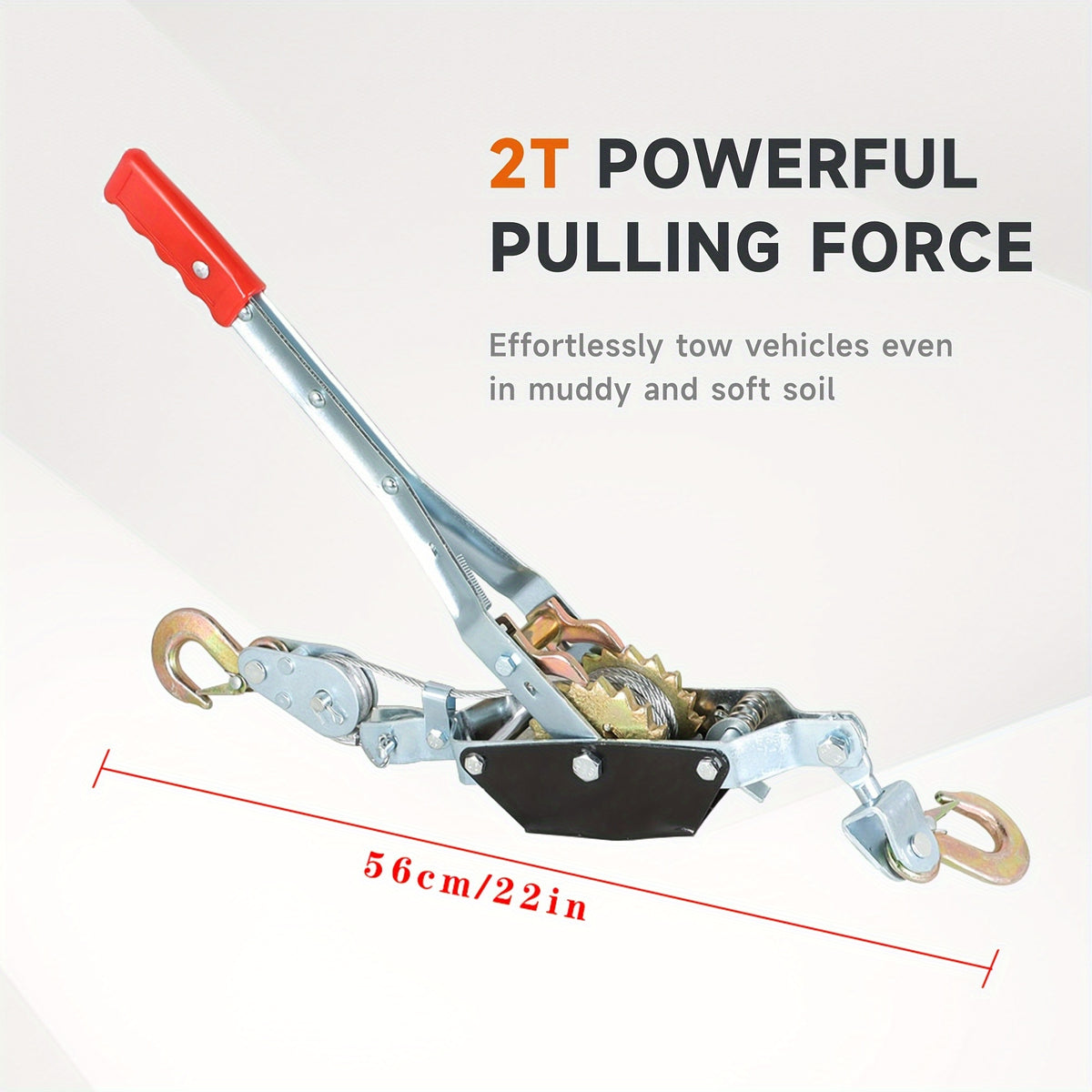 Manual Winch, Heavy-duty Cable Puller, Cargo Binding and Securing Straps (with 2 Hooks), Manual Winch and Wire Rope Cable Puller, Portable Tire Reinforcement Winch Manual Trailer, Equipment Transportation Material Cable Puller