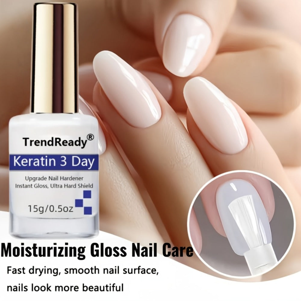 Nail Hardener for Weak Brittle Splitting Nails 2 Pack - Extra Strong Fast Drying Long Lasting White Nail Strengthener with Vitamin E Base Coat Manicure Treatment for Women Nail Care