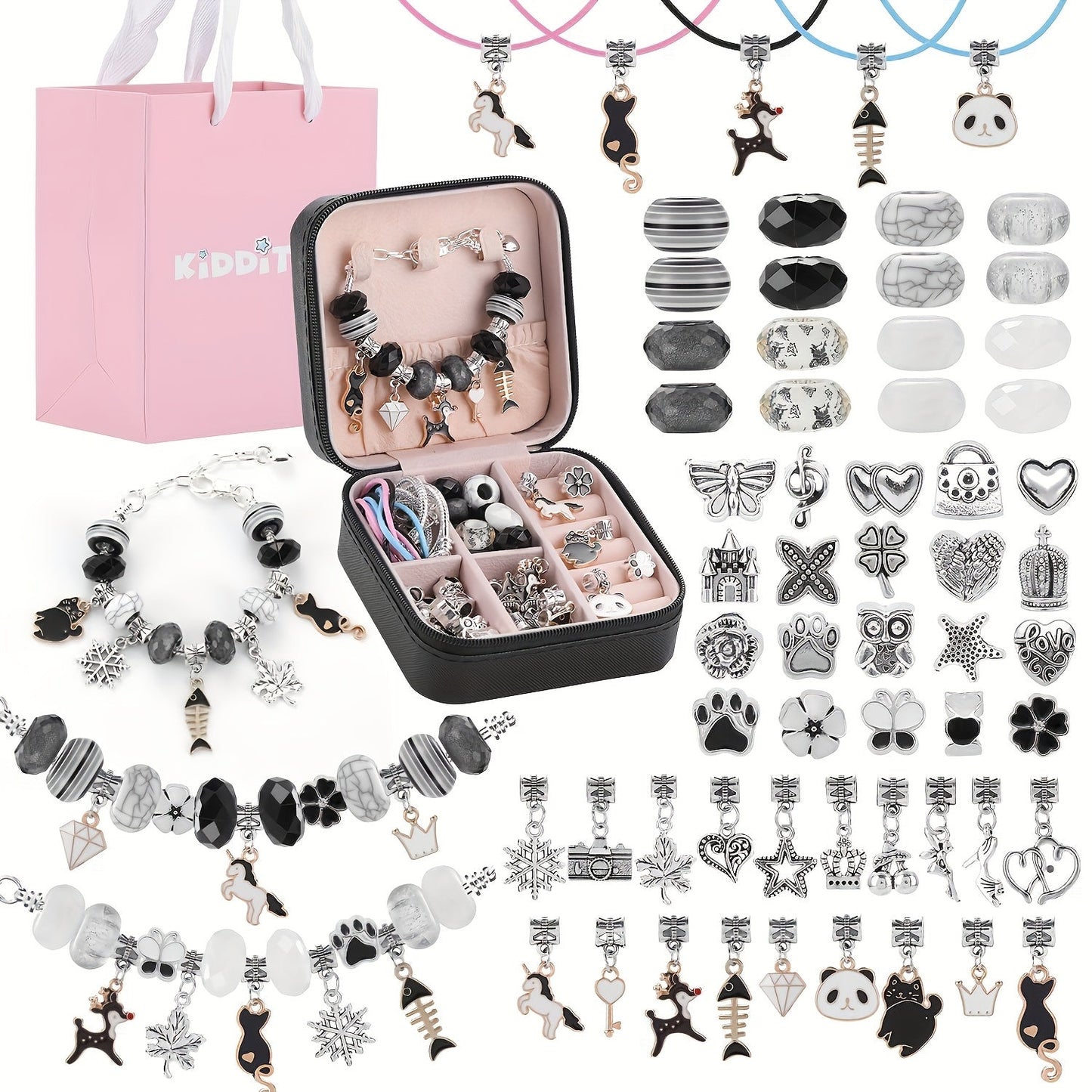 Bracelet Making Kit for Girls & Women – DIY Unicorn Mermaid Jewelry Craft Set with Portable Jewelry Box, Handmade Beaded Bracelet, Birthday Christmas Valentine's Day Graduation Gift