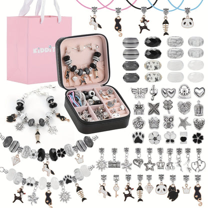 Bracelet Making Kit for Girls & Women – DIY Unicorn Mermaid Jewelry Craft Set with Portable Jewelry Box, Handmade Beaded Bracelet, Birthday Christmas Valentine's Day Graduation Gift