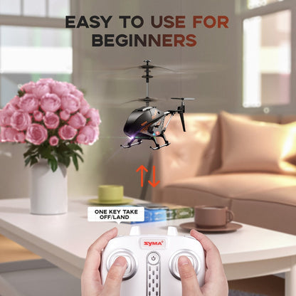 SYMA Q20 RC Helicopter for Kids 3.5CH – Altitude Hold One-Key Takeoff Indoor Drone, Alloy Body Gyro-Stabilized Remote Control Helicopter for Beginners Boys & Girls Ages 8 9 10 11 12, Birthday Christmas Gift (Black)