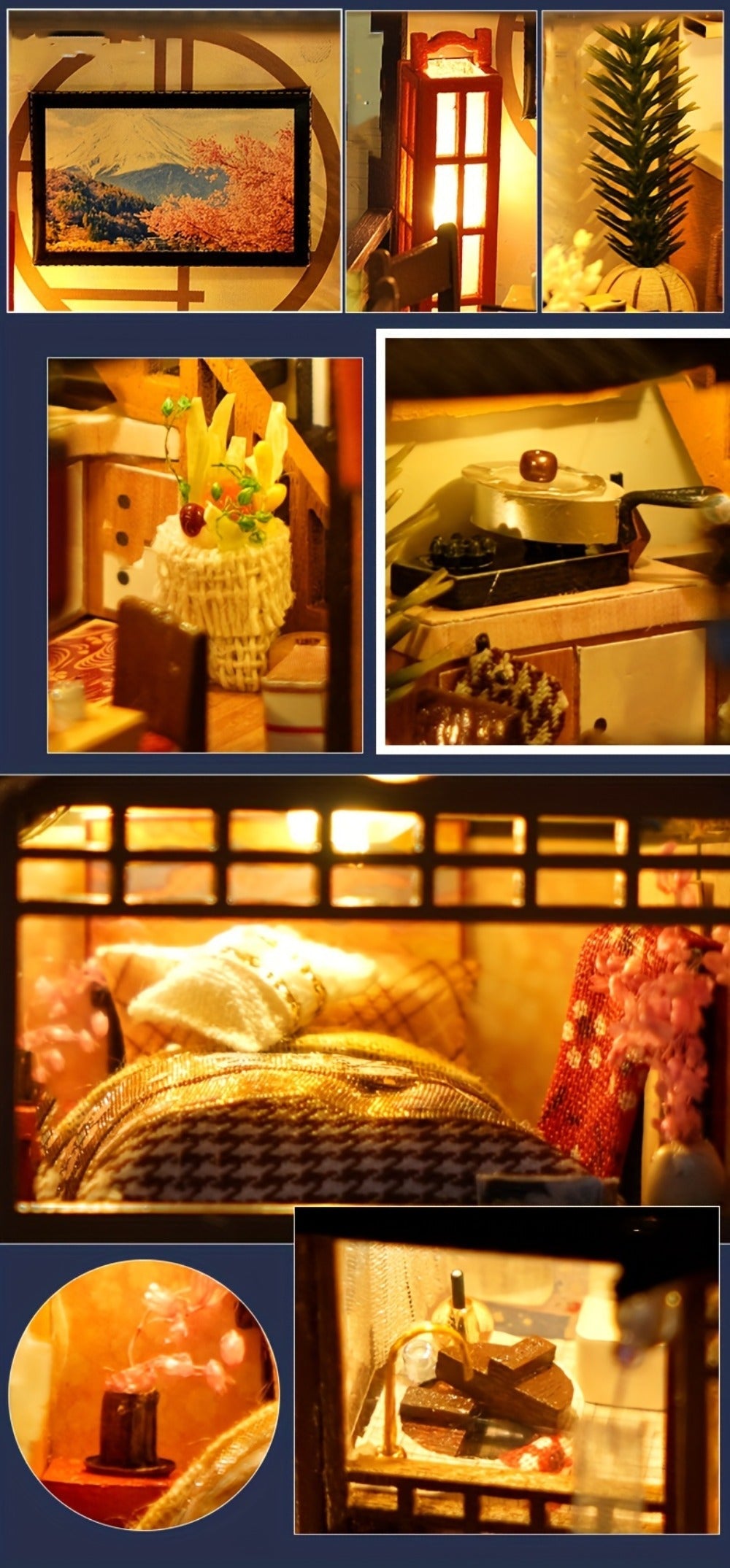 DIY Miniature Dollhouse Kit Sakura Garden Japanese Style – Wooden Tiny House with Tatami Flooring & Furniture, Handmade Creative Build for Adults Teens & Kids, Collector Display Gift Birthday Christmas