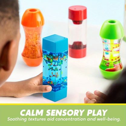 Fidget Tube Toys 4 Pack – Sensory Calming Tubes for Kids with Autism, Anxiety Relief, Calm Down Corner Supplies, Speech Therapy & Classroom Fidget Tools, Birthday Gift