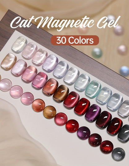 Cat Eye Gel Polish 15ml Plum Bordeaux Magnetic Soak Off UV LED – 3D Light-Shifting Effect Quick Dry Semi-Permanent Long-Lasting Fall Winter Dark Nail Colors for DIY & Salon Nail Art Women