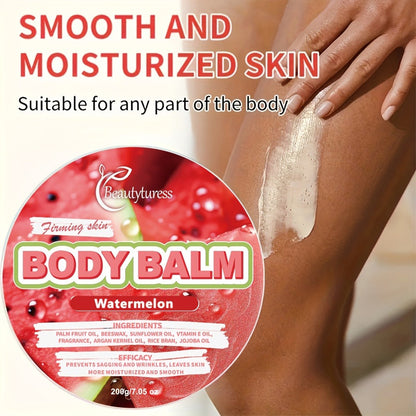 Body Butter Cream 200g Shea Butter Vitamin C Glycerin — Deep Moisturizing Body Glaze for Dry Skin Long-Lasting Hydration Hypoallergenic, 6 Fruity Scents Strawberry Peach Watermelon Blueberry Avocado