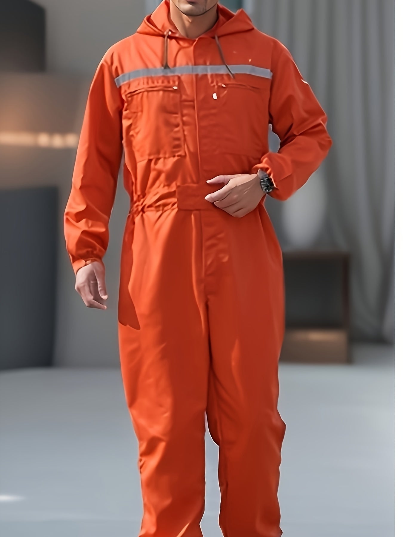 Unisex Work Coveralls - Multi-Zipper Pocket Design