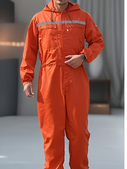 Unisex Work Coveralls - Multi-Zipper Pocket Design