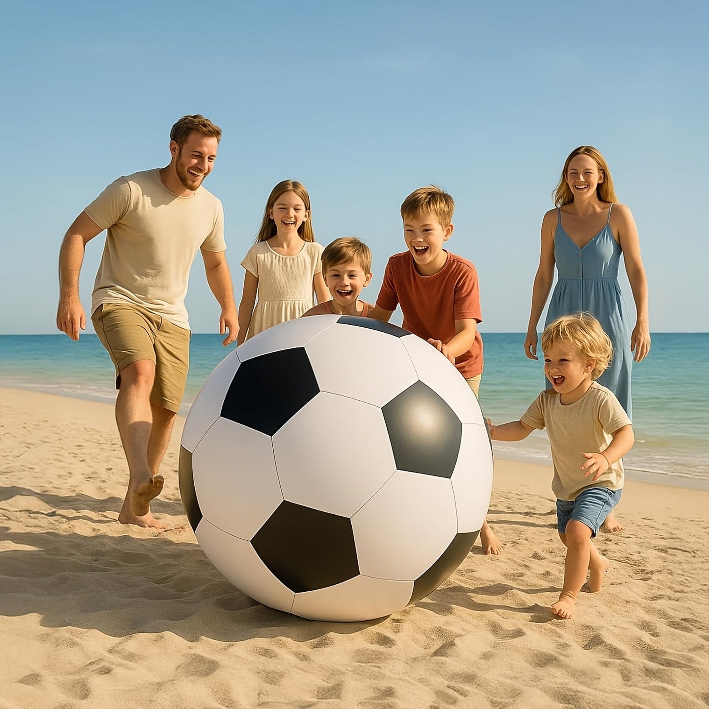 Giant Inflatable Soccer Ball for Indoor & Outdoor Use – Large Beach Ball for Pool Parties, Backyard Games, Playground Kickabout & Events – Fun Summer Sports Ball for Kids & Adults