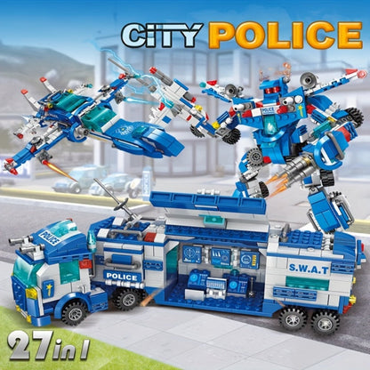 City Police Building Blocks Set 700 Pieces – Patrol Car Truck with Action Figures, Brick Toy for Boys Role Play STEM, Birthday Christmas Halloween Thanksgiving Gift Ages 6 7 8 9 10